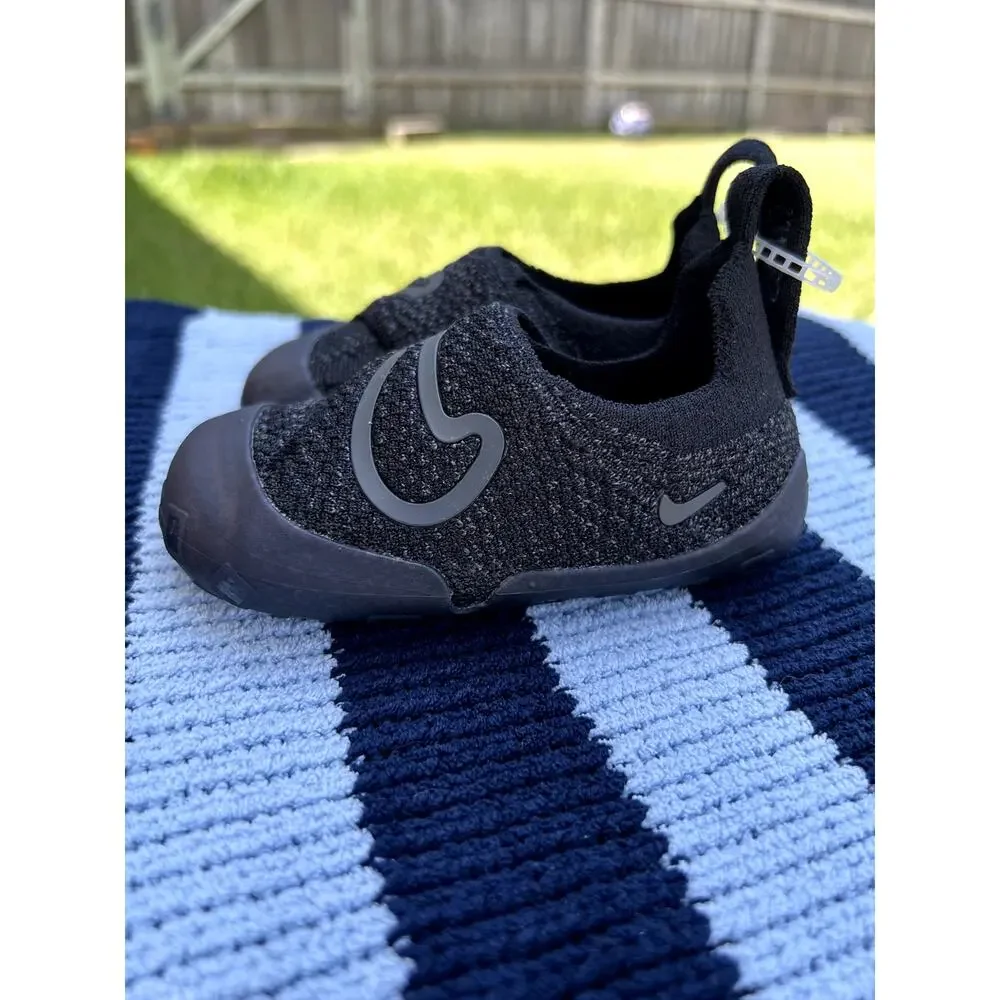 Nike Swoosh 1 (TD) FB 3244 003 Flyknit in Rare Black Color Infant Sz 6c